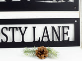 Custom Family Name And Address Metal Signs Black Trees Outdoor Sign Custom Sign Address Sign Name Sign Decorations